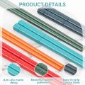 5 Pairs of Fiberglass Chopsticks Set 9.5 in Reusable Chinese Style Chopsticks Non-slip Easy To Use Bright Colors Dishwasher Safe. 