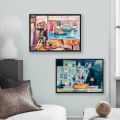 90s Sitcom Central Perk Couch Canvas Painting Friends TV Show Fontain Watercolor Poster Prints Room Decor Wall Art Home Decor. 