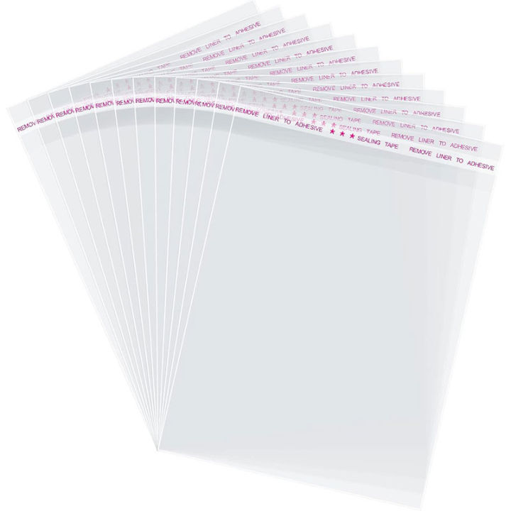 30/50/100pcs Self-Adhesive OPP Clear Cellophane Bag, Stationery Storage Bag, Self-Sealing Bag, Packing Bag