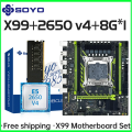 X99-8D4 SOYO Motherboard Set Kit With Intel LGA2011-3 Xeon E5 2650 V4 CPU DDR4 8GB (1*8GB) 2133MHZ RAM Memory NVME M.2 SATA.