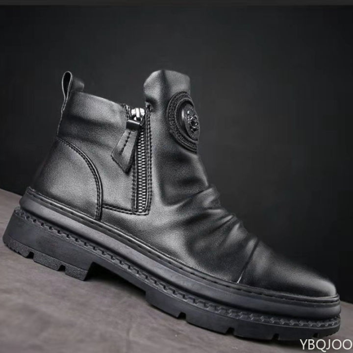 New%20Spring%20Luxury%20Minimalist%20Men%20Ankle%20Boots%20Fashionable%20Versatile%20High%20Top%20Shoes%20Zipper%20Retro%20Comfortable%20Men's%20Boots%20-%20Image%204
