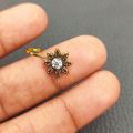 10Pcs Oxidised Antique Silver/Golden Nose ring Non piercing Pressing Nose Pin Stud for Women & Girls, Antique Nose Pin, Chutki Nose Pin for girls. 