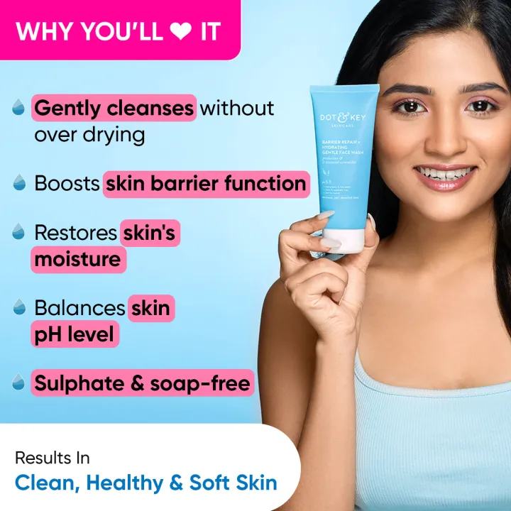 DOT%20&%20KEY%20Barrier%20Repair%20+%20Hydrating%20Gentle%20Face%20Wash%20With%20Probiotic%20%7C%20Ceremide%20Face%20Wash%20%7C%20For%20Dry%20Skin,Normal%20Skin%20&%20Sensitive%20Skin%20%7C%20Gently%20Cleanses%20Skin%20From%20Dirt%20&%20Oil%20For%20Unisex,100Ml%20-%20Image%202