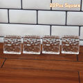 20Pcs Dollhouse Mini Crystal Clear Bricks Water Ripple Crystal Glass Bricks Model Dollhouse Micro Scene Construction Props. 