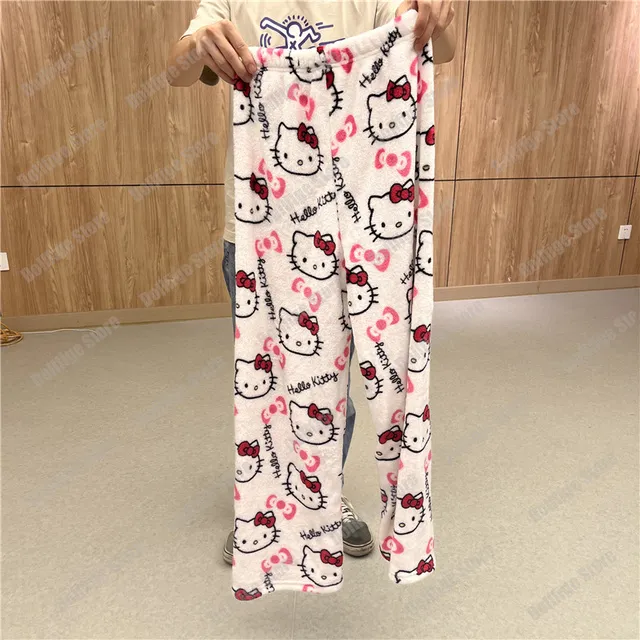 KT%20Cat%20Kitty%20Pajamas%20Black%20Anime%20Flannel%20Women%20Warm%20Woolen%20Whitecartoon%20Casual%20Home%20Pants%20Autumn%20Fashion%20Trousers%20Gifts%20-%20Image%208