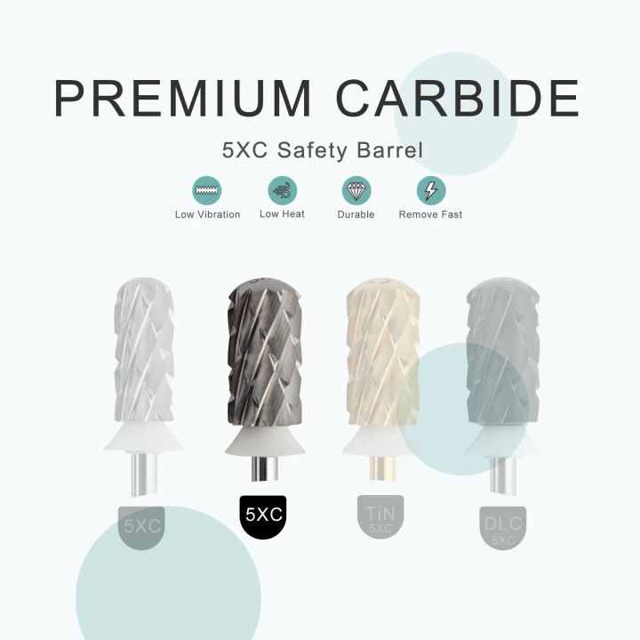 HYTOOS%205XC%20Round%20Top%20Large%20Barrel%20Nail%20Drill%20Bits%203/32%20Carbide%20Burr%20Remove%20Thick%20Gel%20Manicure%20Drills%20Accessories%20Supplier%20-%20Image%202