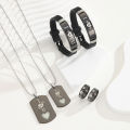 6 pieces/set luminous love Heart Beating pattern Couple necklace Bracelet Ring Cute wind ladies fashion love promise for your he. 