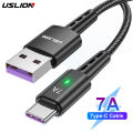 7A USB Type C Cable Wire For Samsung S23 S22 Xiaomi mi 13 Mobile Phone Fast Charging USB C Cable Type C Charger Data Cord Cables.