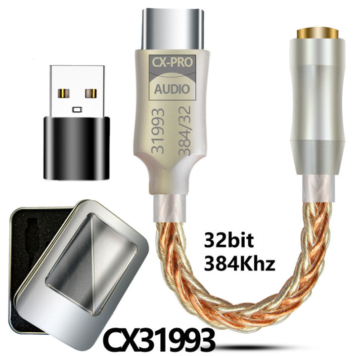 ALC5686 CX31993 HiFi USB DAC Type C to 3.5mm Earphone Amplifier Audio Decoder AMP Adapter Sound Card Digital Decoder For Android