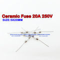 (5 pcs) ceramic fuse ceramic fuse 0.5A (500mA) / 5A/10A/12A/15A/20A 250V rat tail size 5x20mm.. 