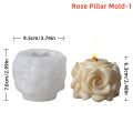3D Rose Pillar Candle Silicone Mold DIY Geometric Flower Column Scented Candle Plaster Ornament Mold Handmade Wedding Decor.