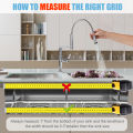 2Pcs Kitchen Sink Grid Stainless Steel Sink Protectors Double Bowl Sink Bottom Grid with R50 Corner Large Sink Protectors Grid. 