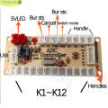2 Player DIY Arcade Game Kit for PC Raspberry Pi with LED Push Buttons American Style Joystick USB Encoder Cables Mame Jamma.