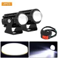 Motorcycle Mini Driving Light Dual Color for Headlight Auxiliary Spotlight Lamp R ATV Scooter Moto Fog Light Accessories 12V. 