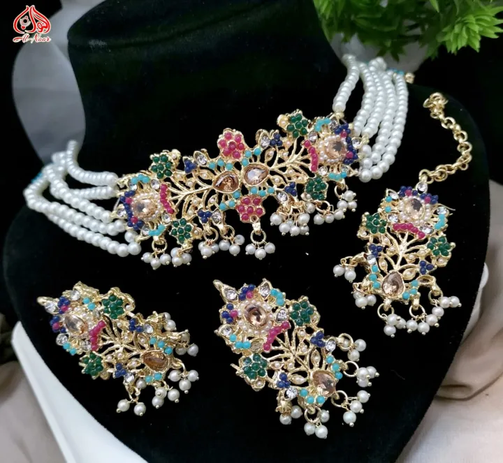 💫نیا فینسی اصلی گجرا زرقون 9 راٹن چوکر کا سیٹ🌾🌷 بہترین معیار کا 5 کیولر ...