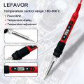 Digital Soldering Iron Set Kit 80W with ON/OFF Switch Adjustable Temperature LCD Welding Tools Ceramic Heater Soldering Tips. 