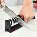 Kitchen 4Segment Knife Sharpener Household Multi-Functional Hand-Held Three-Purpose Black Sharpening Stone. 