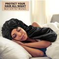 Long Bonnet Satin Hair Silk Bonnet for Sleeping Women Silky Bonnets for Women with Tie Band Sleep Cap for Braids Curly Hair. 