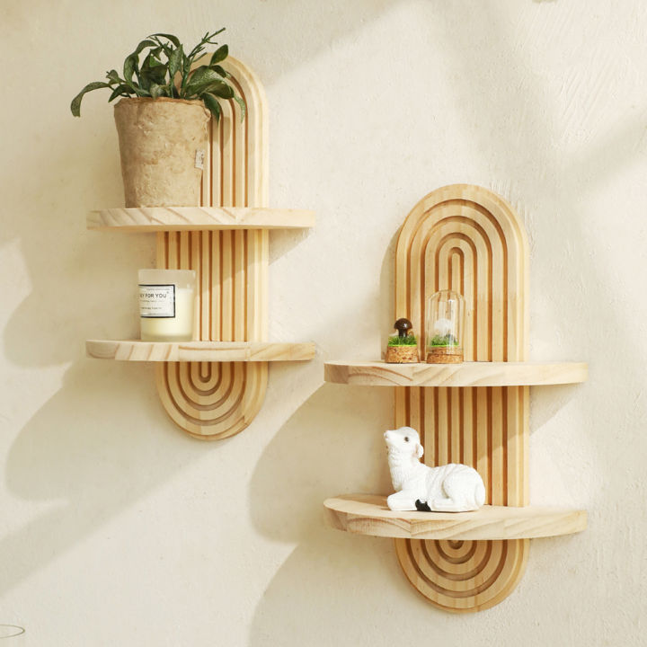1/2Tier%20Wooden%20Arc%20Wall%20Shelf%20Floating%20Shelves%20Rustic%20Wood%20Storage%20Rack%20for%20Plants%20&%20Candles%20for%20Home%20Wall%20Wall%20Mounted%20Decor%20-%20Image%203