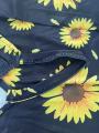 Plus Size Flower Print Strapless Dress Spring Summer Casual Sleeveless Round Neck Dress Women's Plus Size Clothing.