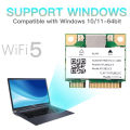 Dual Band Mini Pcie RTL8822CE 1200Mbps WiFi Card Bluetooth 5.0 Wireless Adapter 802.11ac WIFI dongle For Win10/11 Better 7260HMW. 