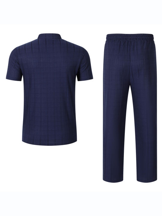 European%20and%20American%20New%20Men's%20Casual%20Suit%20Solid%20Color%20Stand%20Tie%20Pocket%20Polo%20Shirt+Casual%20Loose%20Pants%20Two-piece%20Set%20-%20Image%202