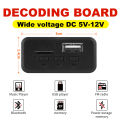 12V Wireless Bluetooth 5.0 DIY MP3 WMA WAV Decoder Board Car Audio USB TF FM Radio Handsfree Module MP3 Player For Speaker 12V W. 