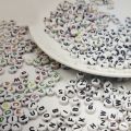 50/100/200 pcs pack of English Alphabet Beads,7mm White and Mixed Color Acrylic Flat Round Spacer Beads English Alphabet Beads for Bracelets and For Jewelry Making DIY Handmade Accessories by Gift Jewels. 