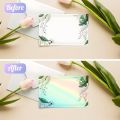 50 Sheets Holographic Vinyl Sticker Paper Clear A6 Self Adhesive Waterproof Cold Lamination Film Gem Rainbow Sand Star Patterns. 
