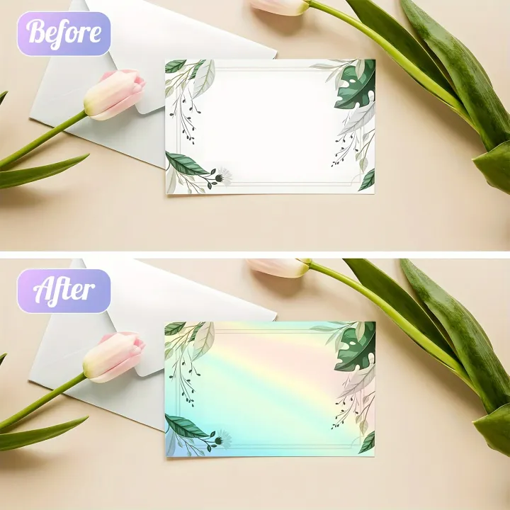 50%20Sheets%20Holographic%20Vinyl%20Sticker%20Paper%20Clear%20A6%20Self%20Adhesive%20Waterproof%20Cold%20Lamination%20Film%20Gem%20Rainbow%20Sand%20Star%20Patterns%20-%20Image%205