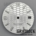 GRAMOCK 29mm Watch Parts Land Type Watch Dial Number Mark With Watch Hands Green Luminous Fit NH35 NH36 Movement 3 o'clock Date. 