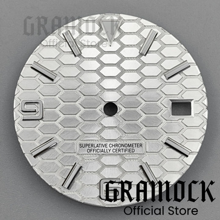 GRAMOCK%2029mm%20Watch%20Parts%20Land%20Type%20Watch%20Dial%20Number%20Mark%20With%20Watch%20Hands%20Green%20Luminous%20Fit%20NH35%20NH36%20Movement%203%20o'clock%20Date%20-%20Image%203