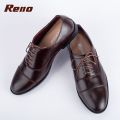 Reno Leather Formal Shoes-Chocolate-RF2039. 