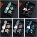 stainless steel hot & Cold thermos bottle with 3 cups. 