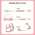 2 In 1 Toddler Harness Leashes,Reflective Harnesses with Anti Lost Wrist Link for 1-8 Years Children Walking Safety Harness..