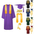 Campus bachelor suit Graduation Cap And Gown 2024 Set With Tassel Honor Cord Graduation Stoles For High School College Bachelor. 