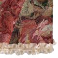 Women Overbust Corset Vintage Floral Tapestry Halloween Costume Sweetheart Front Busk Ruffle Back Lace Up Boned Waist Cincher. 