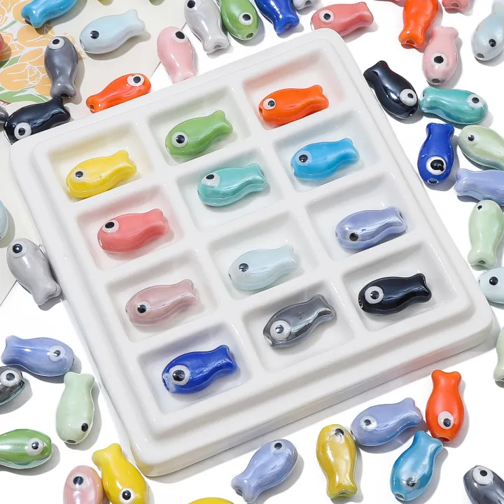 10PCS%20Retro%20Small%20Fish%20Beads%20Charms%20Ceramic%20Spacer%20Loose%20Beads%20For%20Jewelry%20Making%20Crafts%20Handmade%20DIY%20Bracelet%20Accessories%20-%20Image%202
