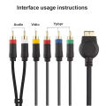 for PS PS2 PS3 AV Ypbpr Cable 1.8M Gold Plated for Game Console Audio Video Cord for Game Controller RCA AV Wire Cable.