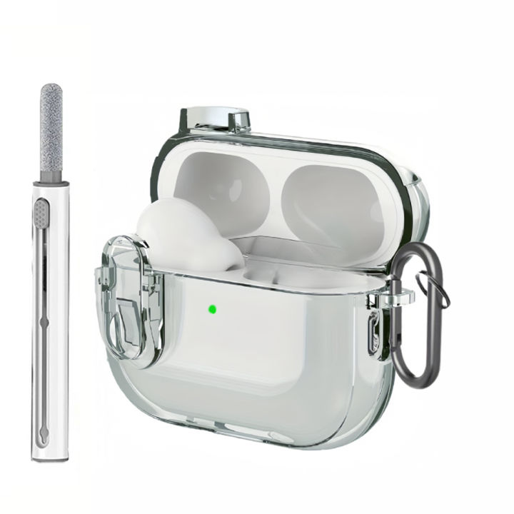 Case for AirPods Pro 2 Translucence Cases with Cleansing Sets Wireless Headset Covers Silicone Protective Sleeve with Hooks