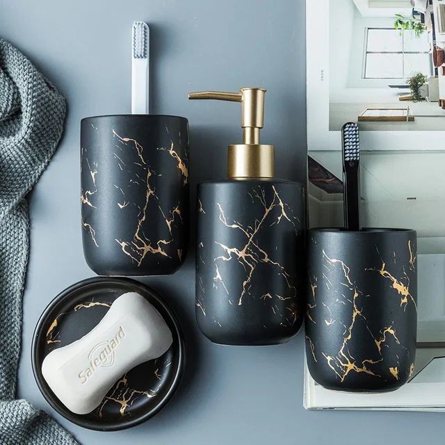 4pcs luxury modren bath St Black colour
