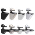 2pcs Adjustable Wood/Glass Shelf Support Clips Zinc Alloy Shelves Brackets with Anti-Slip Pads, Partition Clamps for Bathroom.