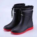 Midtube Rain Boots for Men Fashionable Construction Site Non-slip Rubber Shoes Summer Fishing Girdle Waterproof Mens Water Boots. 