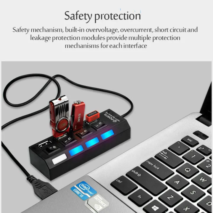 USB%202.0%20Hub%20USB%20Hub%202.0%20Multi%20USB%20Splitter%20Hub%20Use%20Power%20Adapter%204/7%20Port%20Multiple%20Expander%20USB%203.0%20Hub%20with%20Switch%2030CM%20Cable%20-%20Image%205
