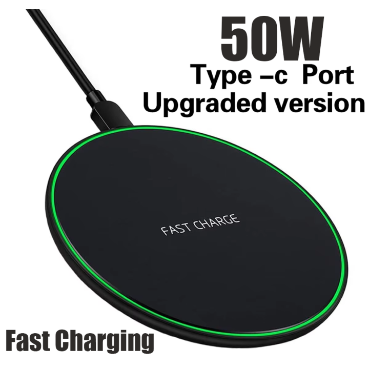 50W Wireless Charger For iPhone 14 15 16 17 Pro Xs Max Mini X Xr Induction Fast Charging Pad For S25 S26 s8 s9 s10 Note