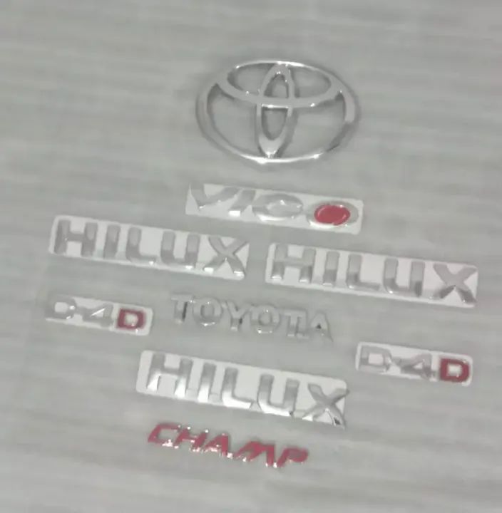 Toyota Vigo Chrome Plastic Full Tape Logo Monogram Complete Set