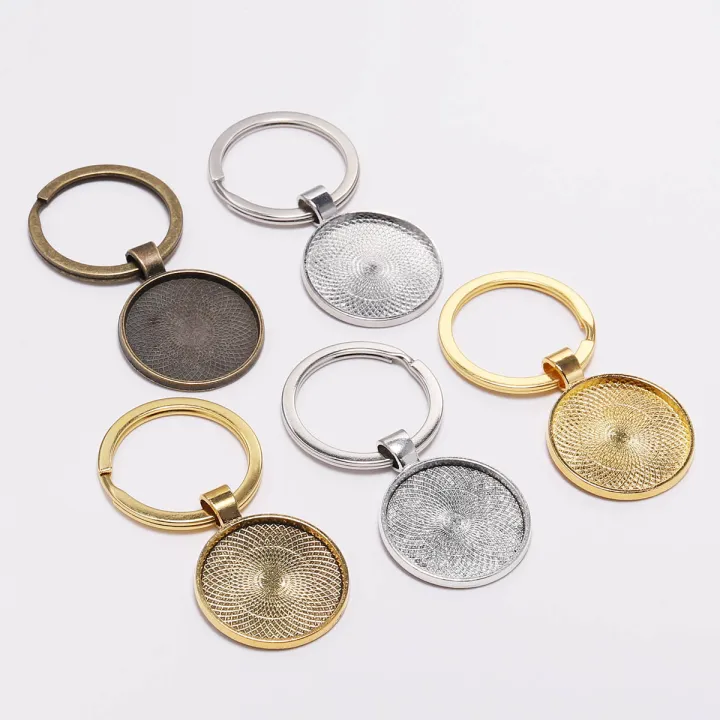 5pcs/lot%20Keychain%20With%20Pendant%20Bezel%20Blank%20Fit%2025mm%20Cameo%20Glass%20Cabochon%20Base%20Setting%20DIY%20Keychain%20Key%20ring%20Supplies%20For%20Jewelry%20-%20Image%203