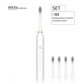 Adult Sonic Electric Toothbrush IPX7 Waterproof with DuPont Brush Head USB Rechargeable High-Frequency Cleaning 6 Modes.