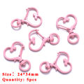 Pink Heart Cat Flower Keychain Clasp Tassel Jump Ring Lobster Hooks Connector Chain for Jewelry Findings Accessories. 
