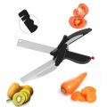 Clever Cutter 2 in 1 Food Chopper Kitchen Scissors Smart Cutter Kitchen Knife Shears Vegetable Slicer Dicer with Cutting Board. 